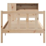 vidaXL Pat cu bibliotecă fără saltea, 90x190 cm, lemn masiv de pin vidaXL Pat cu bibliotecă fără saltea, 90x190 cm, lemn masiv de pin