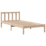 vidaXL Pat cu bibliotecă fără saltea, 90x190 cm, lemn masiv de pin vidaXL Pat cu bibliotecă fără saltea, 90x190 cm, lemn masiv de pin