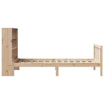 vidaXL Pat cu bibliotecă fără saltea, 100x200 cm, lemn masiv pin