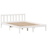 vidaXL Cadru de pat fără saltea, alb, 120x200 cm, lemn masiv pin vidaXL Cadru de pat fără saltea, alb, 120x200 cm, lemn masiv pin