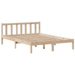 vidaXL Pat cu bibliotecă fără saltea, 140x200 cm, lemn masiv de pin