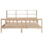 vidaXL Pat cu bibliotecă fără saltea, 180x200 cm, lemn masiv de pin