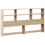 vidaXL Pat cu bibliotecă fără saltea, 180x200 cm, lemn masiv de pin