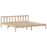 vidaXL Pat cu bibliotecă fără saltea, 200x200 cm, lemn masiv de pin