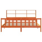 vidaXL Pat cu bibliotecă fără saltea maro 200x200 cm lemn masiv de pin