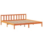 vidaXL Pat cu bibliotecă fără saltea maro 200x200 cm lemn masiv de pin