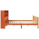 vidaXL Pat cu bibliotecă fără saltea maro 200x200 cm lemn masiv de pin