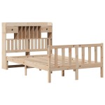 vidaXL Pat cu bibliotecă fără saltea, 135x190 cm, lemn masiv de pin vidaXL Pat cu bibliotecă fără saltea, 135x190 cm, lemn masiv de pin