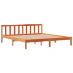 vidaXL Pat cu bibliotecă fără saltea maro 180x200 cm lemn masiv de pin