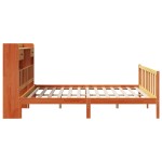 vidaXL Pat cu bibliotecă fără saltea maro 180x200 cm lemn masiv de pin