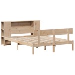 vidaXL Pat cu bibliotecă fără saltea, 120x190 cm, lemn masiv de pin