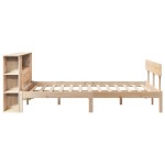 vidaXL Pat cu bibliotecă fără saltea, 120x200 cm, lemn masiv de pin vidaXL Pat cu bibliotecă fără saltea, 120x200 cm, lemn masiv de pin