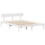 vidaXL Cadru de pat fără saltea, alb, 120x200 cm, lemn masiv pin vidaXL Cadru de pat fără saltea, alb, 120x200 cm, lemn masiv pin