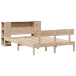 vidaXL Pat cu bibliotecă fără saltea, 150x200 cm, lemn masiv de pin