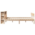 vidaXL Pat cu bibliotecă fără saltea, 150x200 cm, lemn masiv de pin