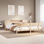 vidaXL Pat cu bibliotecă fără saltea, 180x200 cm, lemn masiv de pin