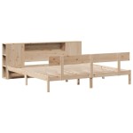 vidaXL Pat cu bibliotecă fără saltea, 180x200 cm, lemn masiv de pin