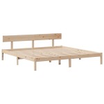 vidaXL Pat cu bibliotecă fără saltea, 180x200 cm, lemn masiv de pin