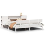 vidaXL Pat cu bibliotecă fără saltea, 180x200 cm, lemn masiv de pin