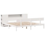 vidaXL Pat cu bibliotecă fără saltea, 180x200 cm, lemn masiv de pin