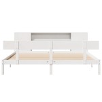 vidaXL Pat cu bibliotecă fără saltea, 180x200 cm, lemn masiv de pin