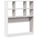 vidaXL Pat cu bibliotecă fără saltea, alb, 90x200 cm, lemn masiv pin vidaXL Pat cu bibliotecă fără saltea, alb, 90x200 cm, lemn masiv pin