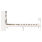 vidaXL Pat cu bibliotecă fără saltea, alb, 90x200 cm, lemn masiv pin vidaXL Pat cu bibliotecă fără saltea, alb, 90x200 cm, lemn masiv pin