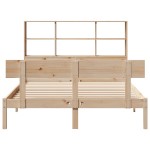 vidaXL Pat cu bibliotecă fără saltea, 150x200 cm, lemn masiv de pin