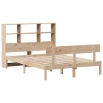 vidaXL Pat cu bibliotecă fără saltea, 160x200 cm, lemn masiv de pin