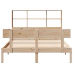 vidaXL Pat cu bibliotecă fără saltea, 160x200 cm, lemn masiv de pin