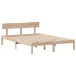 vidaXL Pat cu bibliotecă fără saltea, 160x200 cm, lemn masiv de pin
