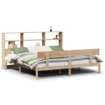 vidaXL Pat cu bibliotecă fără saltea, 180x200 cm, lemn masiv de pin