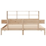 vidaXL Pat cu bibliotecă fără saltea, 180x200 cm, lemn masiv de pin