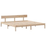 vidaXL Pat cu bibliotecă fără saltea, 180x200 cm, lemn masiv de pin