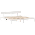 vidaXL Pat cu bibliotecă fără saltea, 180x200 cm, lemn masiv de pin