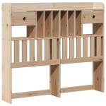 vidaXL Pat cu bibliotecă fără saltea, 135x190 cm, lemn masiv de pin vidaXL Pat cu bibliotecă fără saltea, 135x190 cm, lemn masiv de pin