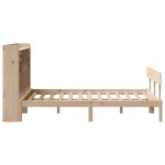 vidaXL Pat cu bibliotecă fără saltea, 135x190 cm, lemn masiv de pin vidaXL Pat cu bibliotecă fără saltea, 135x190 cm, lemn masiv de pin