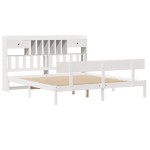 vidaXL Pat cu bibliotecă fără saltea, 180x200 cm, lemn masiv de pin
