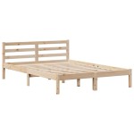 vidaXL Pat cu bibliotecă fără saltea, 120x200 cm, lemn masiv de pin vidaXL Pat cu bibliotecă fără saltea, 120x200 cm, lemn masiv de pin