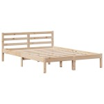 vidaXL Pat cu bibliotecă fără saltea, 150x200 cm, lemn masiv de pin