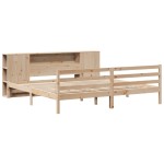 vidaXL Pat cu bibliotecă fără saltea, 200x200 cm, lemn masiv de pin