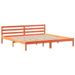 vidaXL Pat cu bibliotecă fără saltea maro 200x200 cm lemn masiv de pin
