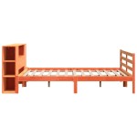 vidaXL Pat cu bibliotecă fără saltea maro 200x200 cm lemn masiv de pin