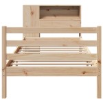 vidaXL Pat cu bibliotecă fără saltea, 90x200 cm, lemn masiv pin vidaXL Pat cu bibliotecă fără saltea, 90x200 cm, lemn masiv pin