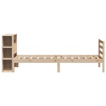 vidaXL Pat cu bibliotecă fără saltea, 90x200 cm, lemn masiv pin vidaXL Pat cu bibliotecă fără saltea, 90x200 cm, lemn masiv pin