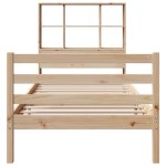 vidaXL Pat cu bibliotecă fără saltea, 90x200 cm, lemn masiv pin vidaXL Pat cu bibliotecă fără saltea, 90x200 cm, lemn masiv pin