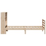 vidaXL Pat cu bibliotecă fără saltea, 90x200 cm, lemn masiv pin vidaXL Pat cu bibliotecă fără saltea, 90x200 cm, lemn masiv pin