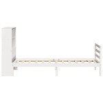 vidaXL Pat cu bibliotecă fără saltea, alb, 90x200 cm, lemn masiv pin vidaXL Pat cu bibliotecă fără saltea, alb, 90x200 cm, lemn masiv pin