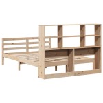 vidaXL Pat cu bibliotecă fără saltea, 160x200 cm, lemn masiv de pin