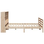 vidaXL Pat cu bibliotecă fără saltea, 200x200 cm, lemn masiv de pin